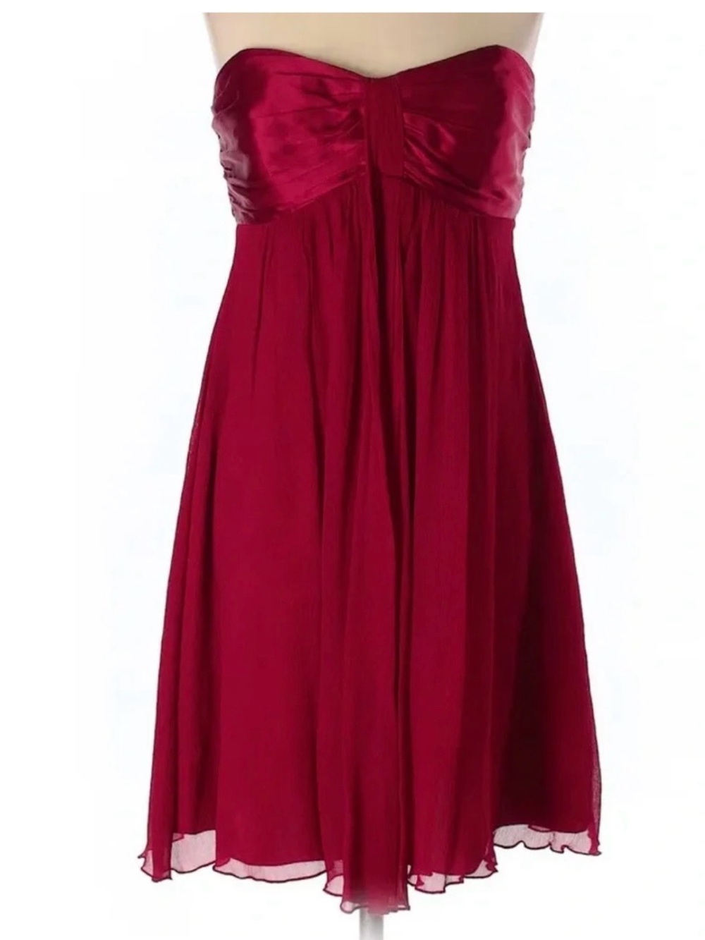 Express Y2K Chiffon Layered Silk Strapless Dress